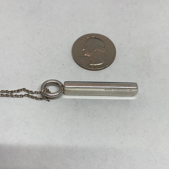 Retired Tiffany 1837 Bar Pendant and Tiffany chain - Picture 9 of 9